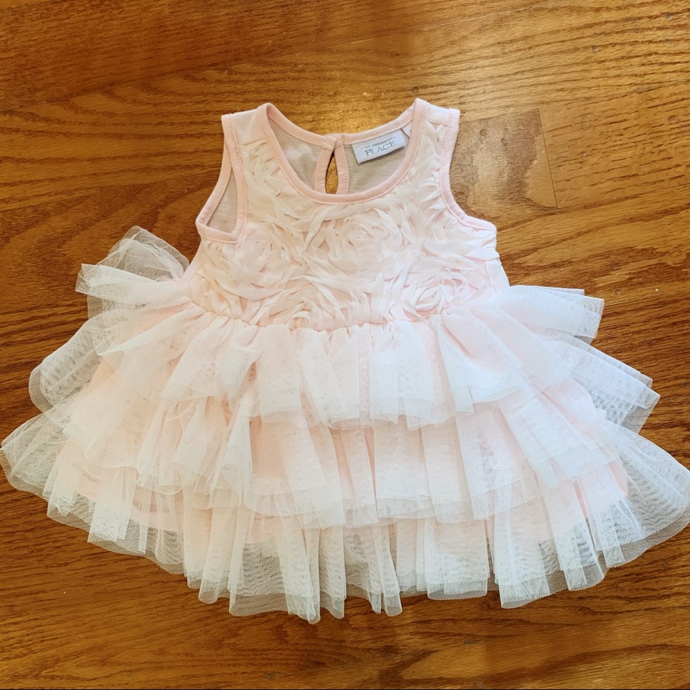 Children’s Place Ruffle Princess Dress Pink 0-3M